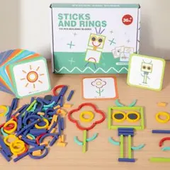 スティックパズル　モンテッソーリ　木製パズル　クリエイティブ　知育玩具　絵合わせ
