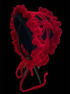 フリル付きヘッドドレス バブーシュカ ロリータ レッド