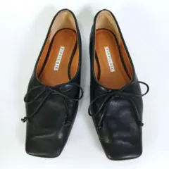 美品】PIPPICHICドットチュールスクエアトゥバレエシューズ36.5