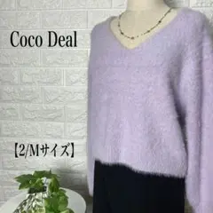 ココディールCocoDeal/トップス・ファーVネックセーター【2/Mサイズ】
