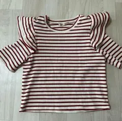 半袖　赤　ボーダー　フリーサイズ