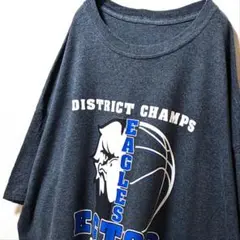 エクトルイーグルス デカロゴ Tシャツ グレー 灰色 古着