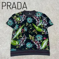 2014SS PRADA ハイビスカス ポロシャツ 半袖 総柄 プラダ S 2014SS PRADA ハイビスカス ポロシャツ 半袖 総柄 プラダ S