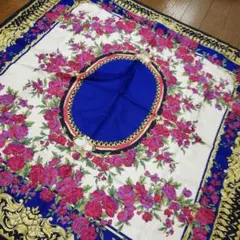 150超美品 シャネル CHANEL スカーフ シルク100 花柄 ヴィンテージ