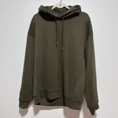 GU ダブルフェイスビッグプルパーカ オリーブ L