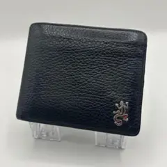 アニエスベーボヤージュ　折り財布　トカゲ　シルバー　レザー　ブラック