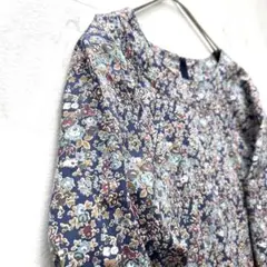 美品✨ニーム リバティプリント テイタム タナローン ワンピース 日本製 紺系