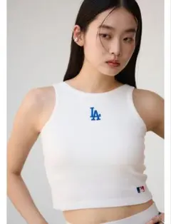 試着のみ★アズールバイマウジー★MLBアメスリタンクトップ★ホワイト★ドジャース