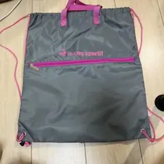 le coq sportif プールバッグ グレー/ピンク