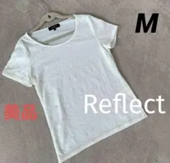 美品　リフレクト トップス　レース重ね　カットソー 半袖 M