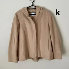 K オンワード樫山　ブラウンベージュ　コート　ジャケット　フード
