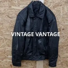 90s 00s Y2K 本革 レザージャケット ブルゾン ブラック 古着