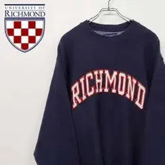 【90s 古着】リッチモンド大学 カレッジ 刺繍 ビッグロゴ スウェット L