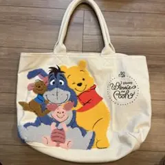 新品未使用　プーさん　刺繍　トートバッグ