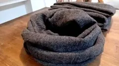 ハンドメイドウールガーゼ二重巻きスヌード ヘリンボーン