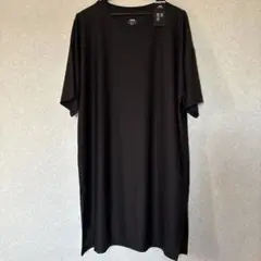 TIGORA ブラック 半袖ロングワンピース Lサイズ