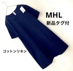 MHL,マーガレットハウエル　半袖ワンピース　Ⅱ 紺　【新品未使用】