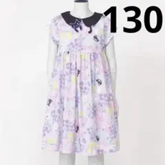 アナスイミニ　ANNA SUI mini ネコ衿花柄プリントカットワンピース