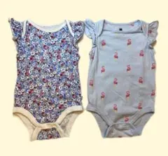 ベビーギャップ　ロンパース　花柄　フラミンゴ柄　2枚セット