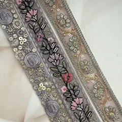 110.インド刺繍 1m50cm×3本セット
