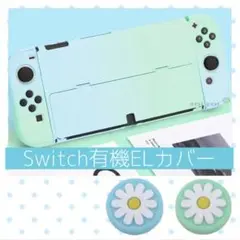ブルーグリーン♡可愛い任天堂Switch有機E L 専用カバー スイッチOLED