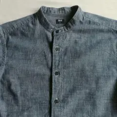 ユニクロ シャンブレーシャツ　バンドカラー　Sサイズ