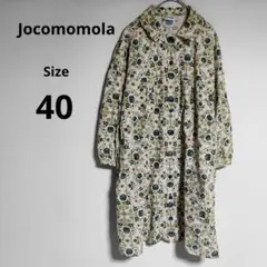 ホコモモラ 七分袖花柄シャツワンピース コーデュロイ