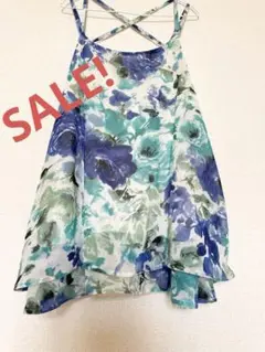売り切りSALE‼️新品INGNI 　　青の花柄 　シフォンキャミソールM