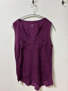 LOFT パープル ノースリーブ 【Mサイズ】 海外古着 一点物✨