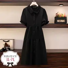 7L♥ Angel Sizeボタンクロージャーティアード ワンビース ぽっちゃり