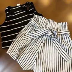 SHEIN ノースリーブタンクトップとショートパンツセット 9Y 130