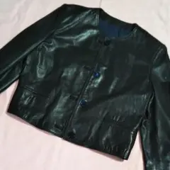 柔らかい皮ジャケット 濃紺