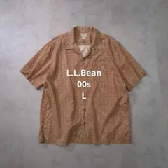 00s L.L.Bean オープンカラー 総柄 半袖シャツ L
