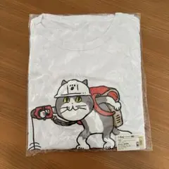 仕事猫 Tシャツ ホワイト くまみね キャラクター