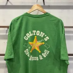 USA 古着 Ｔシャツ 2XLサイズ GILDAN グリーン 両面プリント