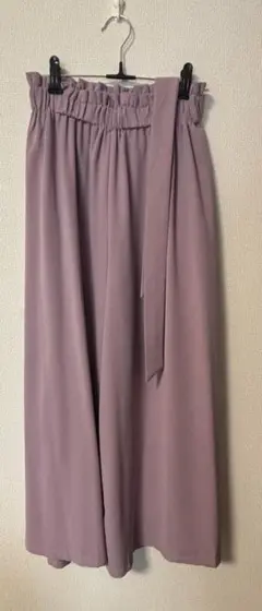 ラベンダー ワイドパンツ ベルト付き