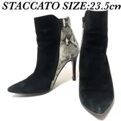 ♣️STACCATO スタッカート ショートブーツ ピンヒール パイソン 23.5