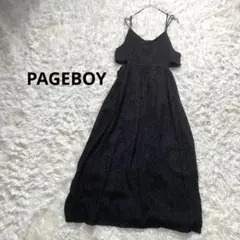 PAGEBOY ページボーイ 2way ベロアキャミワンピース 黒
