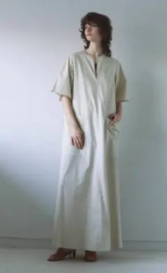 POSTELEGANT コットンブロードロングドレス