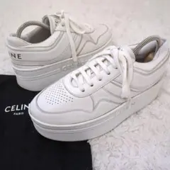 ✨現行✨CELINE　ブロックスニーカー　厚底　ホワイト　ロゴ　36