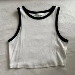 ホワイトリブタンクトップ Lサイズ