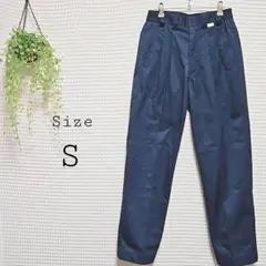 ネイビー プリーツ ワークパンツ Sサイズ