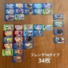 ポケモンフレンダ　14タイプ　34枚セット
