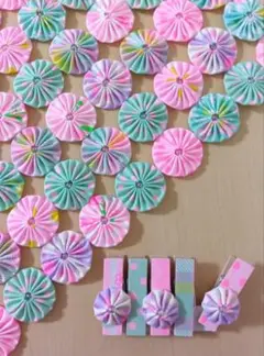 ピンクス☆pinks☆ビーズ付きヨーヨーキルト&ピンチ5個セット