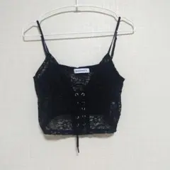 BROWNY ブラック レースビスチェ　フリーサイズ　ガーリー