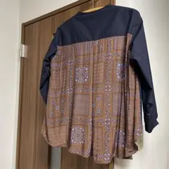 ネイビー 長袖シャツ パターン付き