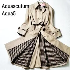 アクアスキュータム ステンカラーコート aqua5 ベージュ M ベルト