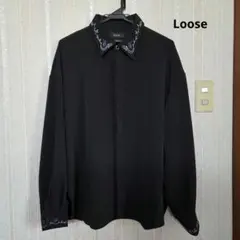 Loose オーバーサイズ シャツ 長袖 ブラック
