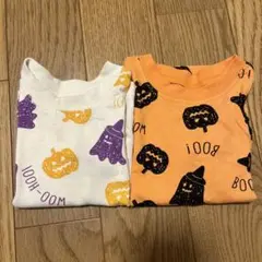 兄弟コーデ80＊95 ハロウィン柄ロンTセット