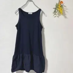 LEPSIM ネイビー ノースリーブ チュニック 美品　ポリエステル65%